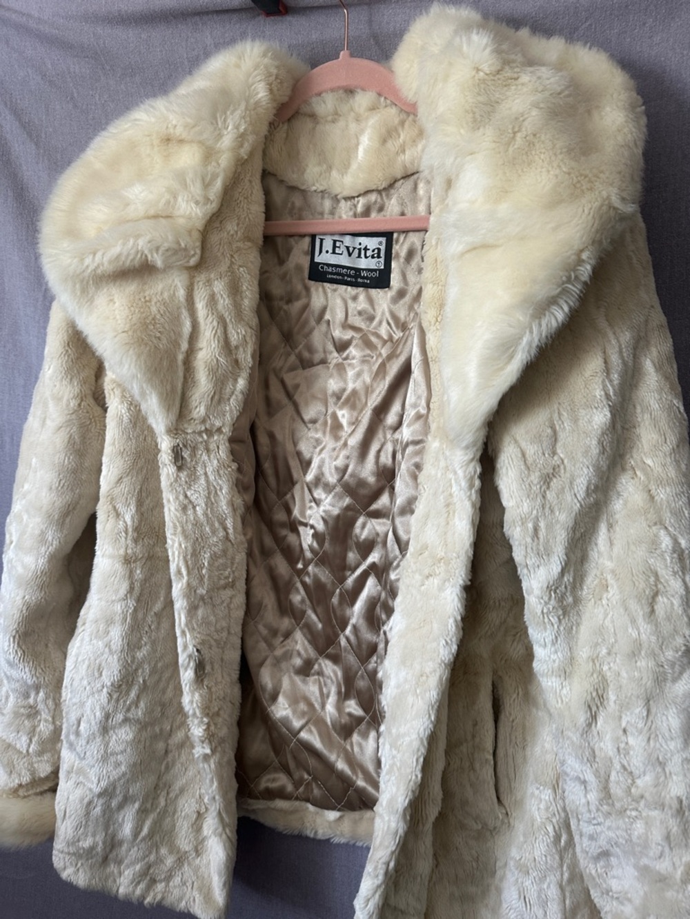 Plush Cream Teddy Jacket with Quilted Lining